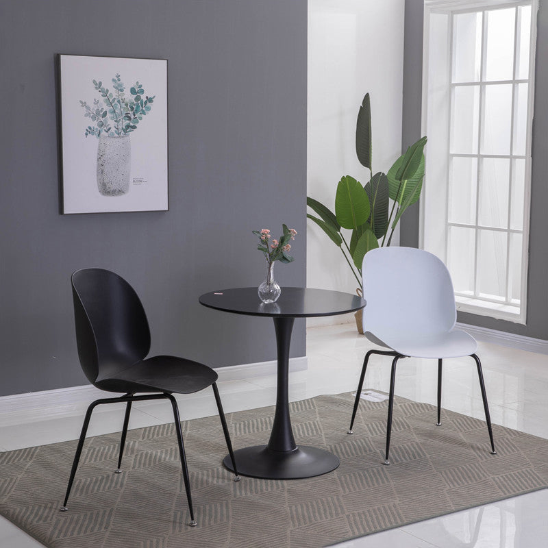 Home Scandinavian Side Chair Wingback Plastic Dining Room Chair with Black Legs Clearhalo ' kitchen&dining_furn' 'Dining Chairs' 'Dining Tables & Seating' 'dining_chair' 'furn' 'furn_dining_chair' 'Furniture' 'furniture_dining_chair' 'Kitchen & Dining Furniture' 'kitchen' 3724562