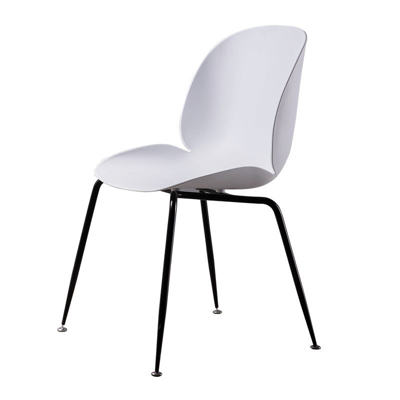 Home Scandinavian Side Chair Wingback Plastic Dining Room Chair with Black Legs Clearhalo ' kitchen&dining_furn' 'Dining Chairs' 'Dining Tables & Seating' 'dining_chair' 'furn' 'furn_dining_chair' 'Furniture' 'furniture_dining_chair' 'Kitchen & Dining Furniture' 'kitchen' 3724571