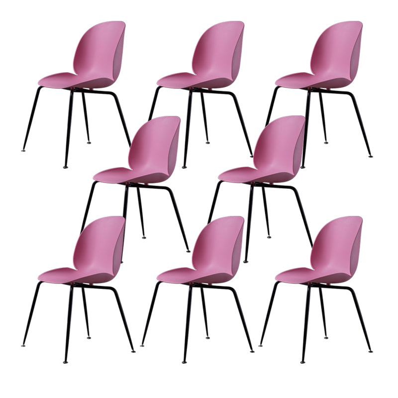 Home Scandinavian Side Chair Wingback Plastic Dining Room Chair with Black Legs Pink 8 Piece Set Clearhalo ' kitchen&dining_furn' 'Dining Chairs' 'Dining Tables & Seating' 'dining_chair' 'furn' 'furn_dining_chair' 'Furniture' 'furniture_dining_chair' 'Kitchen & Dining Furniture' 'kitchen' 3724572