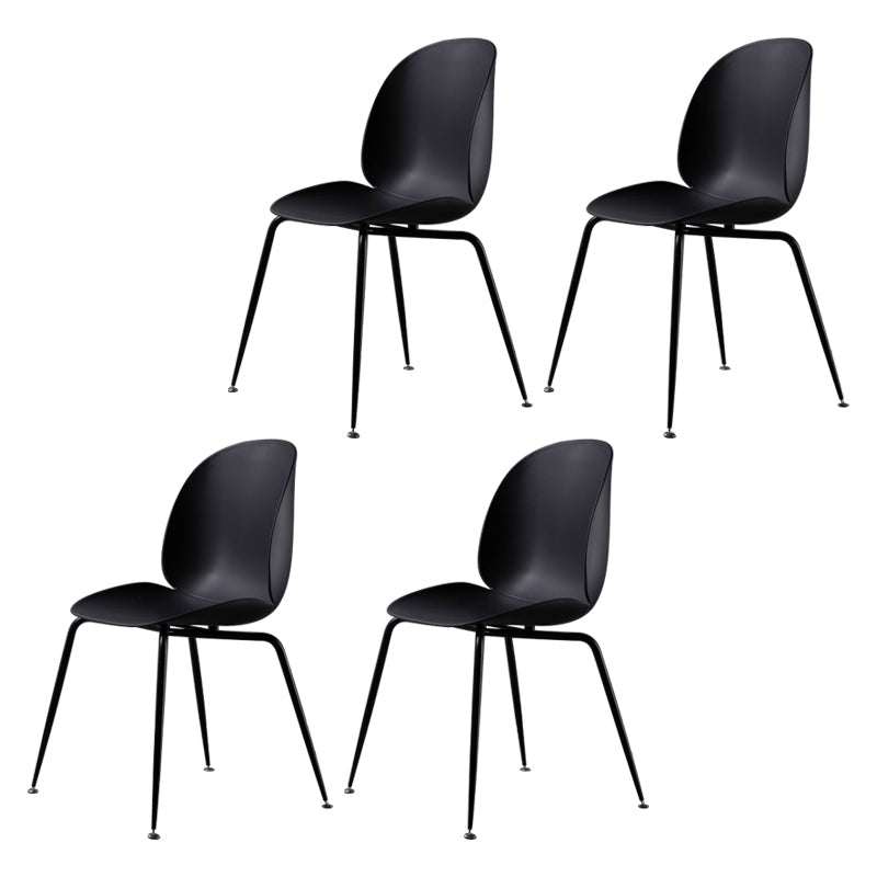 Home Scandinavian Side Chair Wingback Plastic Dining Room Chair with Black Legs Black 4 Piece Set Clearhalo ' kitchen&dining_furn' 'Dining Chairs' 'Dining Tables & Seating' 'dining_chair' 'furn' 'furn_dining_chair' 'Furniture' 'furniture_dining_chair' 'Kitchen & Dining Furniture' 'kitchen' 3724574