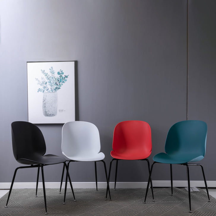 Home Scandinavian Side Chair Wingback Plastic Dining Room Chair with Black Legs Clearhalo ' kitchen&dining_furn' 'Dining Chairs' 'Dining Tables & Seating' 'dining_chair' 'furn' 'furn_dining_chair' 'Furniture' 'furniture_dining_chair' 'Kitchen & Dining Furniture' 'kitchen' 3724578