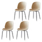 Home Scandinavian Side Chair Wingback Plastic Dining Room Chair with Black Legs Camel 4 Piece Set Clearhalo ' kitchen&dining_furn' 'Dining Chairs' 'Dining Tables & Seating' 'dining_chair' 'furn' 'furn_dining_chair' 'Furniture' 'furniture_dining_chair' 'Kitchen & Dining Furniture' 'kitchen' 3724579