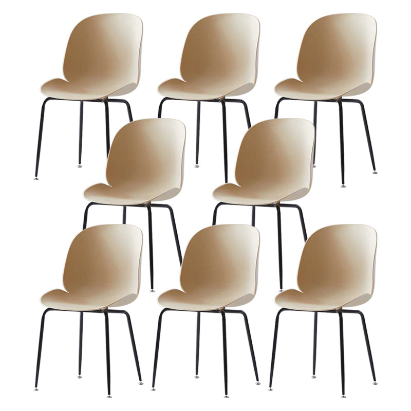 Home Scandinavian Side Chair Wingback Plastic Dining Room Chair with Black Legs Camel 8 Piece Set Clearhalo ' kitchen&dining_furn' 'Dining Chairs' 'Dining Tables & Seating' 'dining_chair' 'furn' 'furn_dining_chair' 'Furniture' 'furniture_dining_chair' 'Kitchen & Dining Furniture' 'kitchen' 3724581