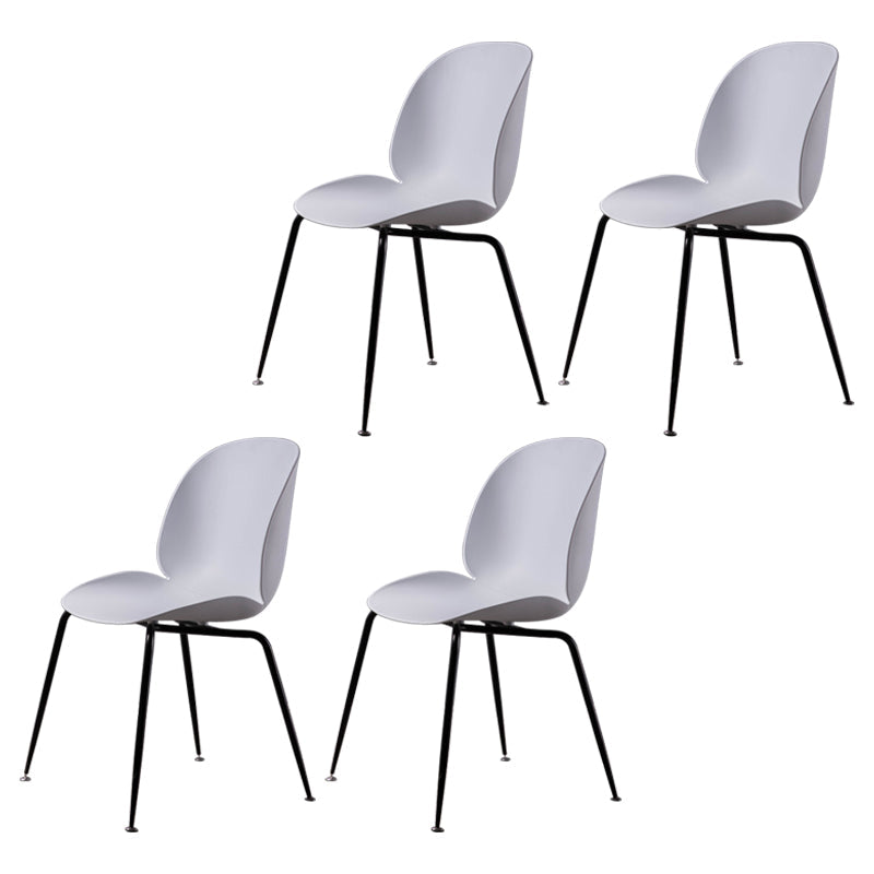 Home Scandinavian Side Chair Wingback Plastic Dining Room Chair with Black Legs White 4 Piece Set Clearhalo ' kitchen&dining_furn' 'Dining Chairs' 'Dining Tables & Seating' 'dining_chair' 'furn' 'furn_dining_chair' 'Furniture' 'furniture_dining_chair' 'Kitchen & Dining Furniture' 'kitchen' 3724583