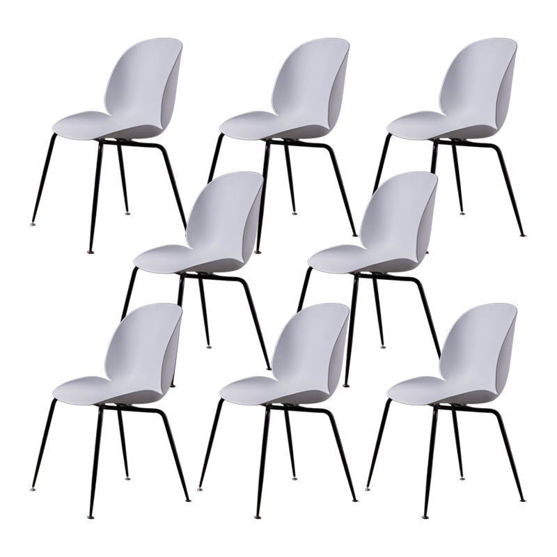 Home Scandinavian Side Chair Wingback Plastic Dining Room Chair with Black Legs White 8 Piece Set Clearhalo ' kitchen&dining_furn' 'Dining Chairs' 'Dining Tables & Seating' 'dining_chair' 'furn' 'furn_dining_chair' 'Furniture' 'furniture_dining_chair' 'Kitchen & Dining Furniture' 'kitchen' 3724585