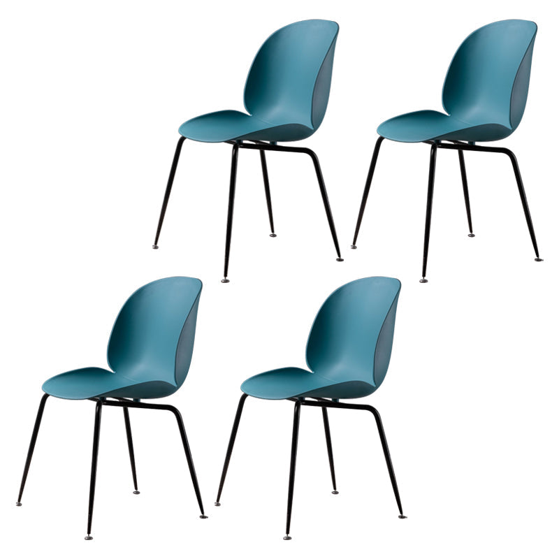 Home Scandinavian Side Chair Wingback Plastic Dining Room Chair with Black Legs Blue 4 Piece Set Clearhalo ' kitchen&dining_furn' 'Dining Chairs' 'Dining Tables & Seating' 'dining_chair' 'furn' 'furn_dining_chair' 'Furniture' 'furniture_dining_chair' 'Kitchen & Dining Furniture' 'kitchen' 3724586