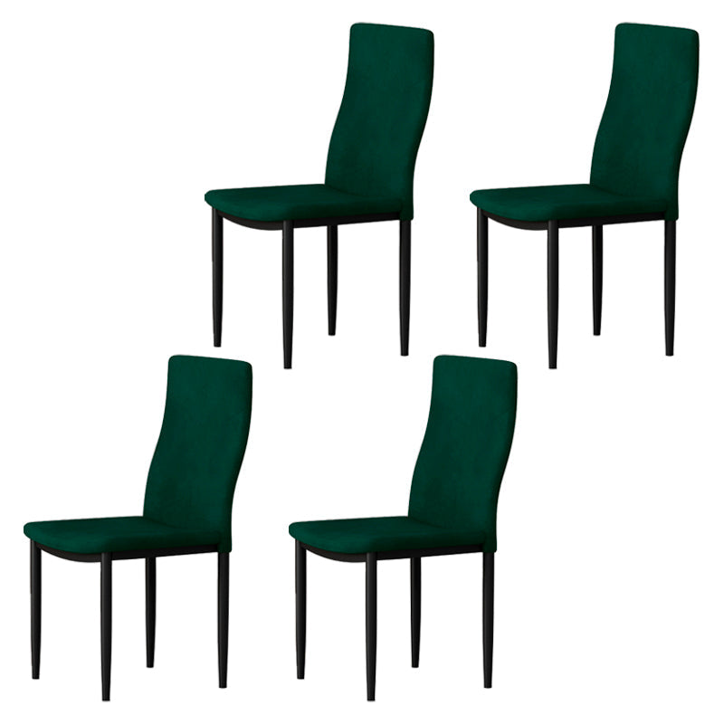 Scandinavian Home Side Chair Solid Back Upholstered Metal Dining Room Chair Blackish Green Set of 4 Clearhalo ' kitchen&dining_furn' 'Dining Chairs' 'Dining Tables & Seating' 'dining_chair' 'Furniture' 'furniture_dining_chair' 'Kitchen & Dining Furniture' 'kitchen' 3724590