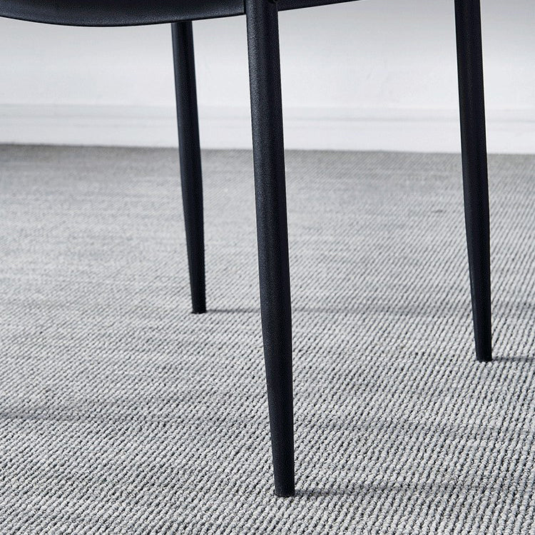 Scandinavian Home Side Chair Solid Back Upholstered Metal Dining Room Chair Clearhalo ' kitchen&dining_furn' 'Dining Chairs' 'Dining Tables & Seating' 'dining_chair' 'Furniture' 'furniture_dining_chair' 'Kitchen & Dining Furniture' 'kitchen' 3724599