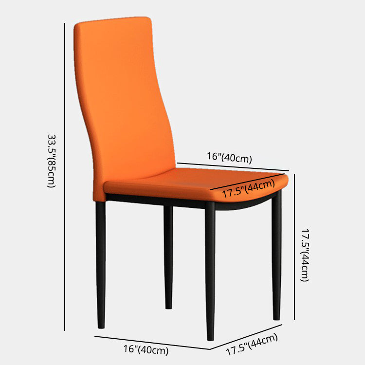 Scandinavian Home Side Chair Solid Back Upholstered Metal Dining Room Chair Clearhalo ' kitchen&dining_furn' 'Dining Chairs' 'Dining Tables & Seating' 'dining_chair' 'Furniture' 'furniture_dining_chair' 'Kitchen & Dining Furniture' 'kitchen' 3724606