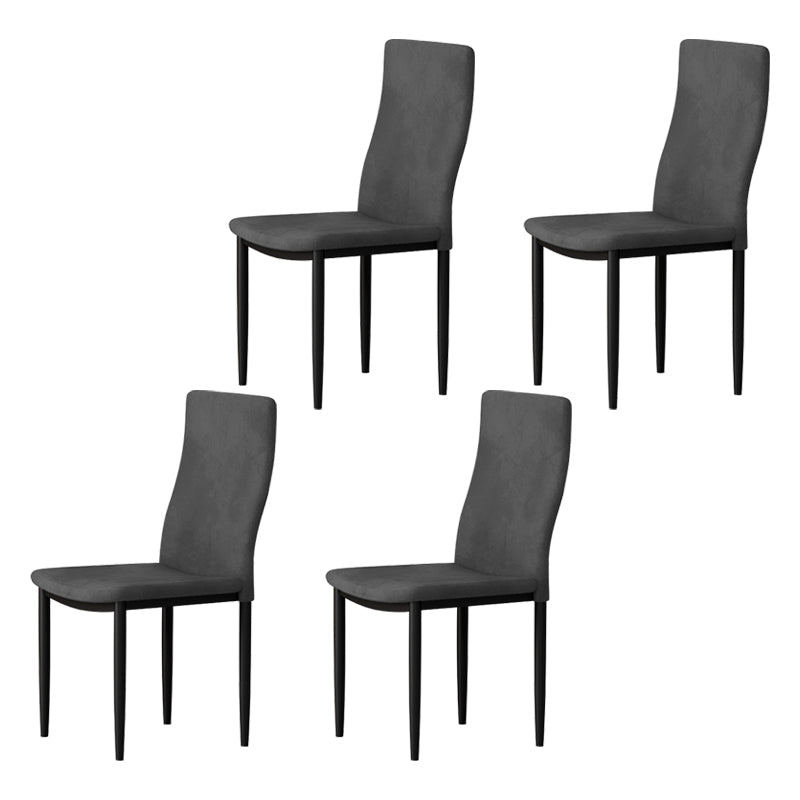 Scandinavian Home Side Chair Solid Back Upholstered Metal Dining Room Chair Grey Set of 4 Clearhalo ' kitchen&dining_furn' 'Dining Chairs' 'Dining Tables & Seating' 'dining_chair' 'Furniture' 'furniture_dining_chair' 'Kitchen & Dining Furniture' 'kitchen' 3724608