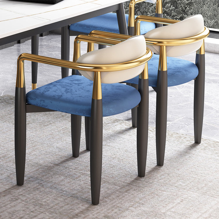 Contemporary Metal Dining Room ArmChairs Open Back Dining Side Chair for Home Use Clearhalo ' kitchen&dining_furn' 'Dining Chairs' 'Dining Tables & Seating' 'dining_chair' 'furn' 'furn_dining_chair' 'Furniture' 'furniture_dining_chair' 'Kitchen & Dining Furniture' 'kitchen' 3724612