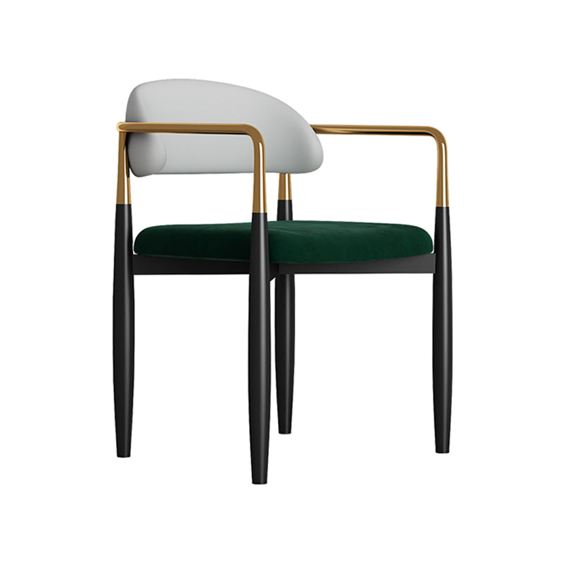 Contemporary Metal Dining Room ArmChairs Open Back Dining Side Chair for Home Use Clearhalo ' kitchen&dining_furn' 'Dining Chairs' 'Dining Tables & Seating' 'dining_chair' 'furn' 'furn_dining_chair' 'Furniture' 'furniture_dining_chair' 'Kitchen & Dining Furniture' 'kitchen' 3724618