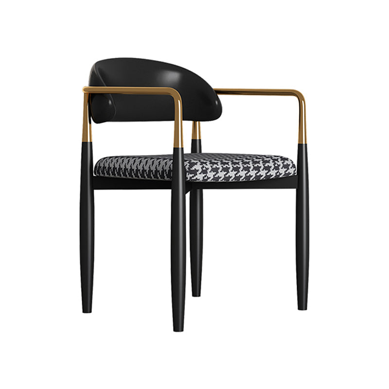 Contemporary Metal Dining Room ArmChairs Open Back Dining Side Chair for Home Use Black 1 Piece Clearhalo ' kitchen&dining_furn' 'Dining Chairs' 'Dining Tables & Seating' 'dining_chair' 'furn' 'furn_dining_chair' 'Furniture' 'furniture_dining_chair' 'Kitchen & Dining Furniture' 'kitchen' 3724626