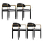 Contemporary Metal Dining Room ArmChairs Open Back Dining Side Chair for Home Use Black 4 Piece Set Clearhalo ' kitchen&dining_furn' 'Dining Chairs' 'Dining Tables & Seating' 'dining_chair' 'furn' 'furn_dining_chair' 'Furniture' 'furniture_dining_chair' 'Kitchen & Dining Furniture' 'kitchen' 3724628