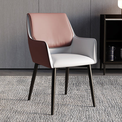 Home Contemporary Arm Chair Parsons Back Metal Dining Room Chair with Cushion Beige 1 Piece Clearhalo ' kitchen&dining_furn' 'Dining Chairs' 'Dining Tables & Seating' 'dining_chair' 'furn' 'furn_dining_chair' 'Furniture' 'furniture_dining_chair' 'Kitchen & Dining Furniture' 'kitchen' 3724630