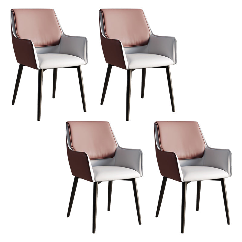 Home Contemporary Arm Chair Parsons Back Metal Dining Room Chair with Cushion Beige 4 Piece Set Clearhalo ' kitchen&dining_furn' 'Dining Chairs' 'Dining Tables & Seating' 'dining_chair' 'furn' 'furn_dining_chair' 'Furniture' 'furniture_dining_chair' 'Kitchen & Dining Furniture' 'kitchen' 3724633