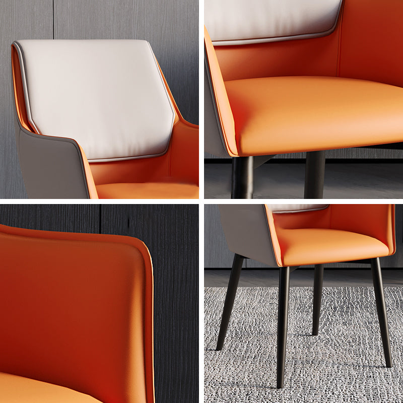 Home Contemporary Arm Chair Parsons Back Metal Dining Room Chair with Cushion Clearhalo ' kitchen&dining_furn' 'Dining Chairs' 'Dining Tables & Seating' 'dining_chair' 'furn' 'furn_dining_chair' 'Furniture' 'furniture_dining_chair' 'Kitchen & Dining Furniture' 'kitchen' 3724635