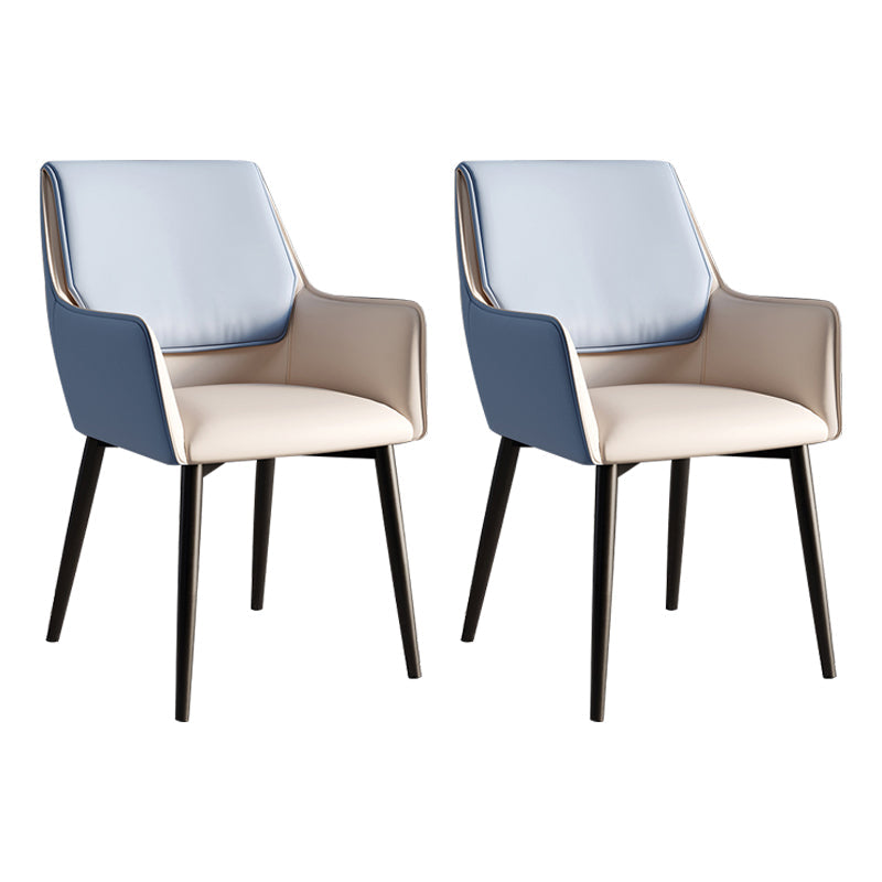 Home Contemporary Arm Chair Parsons Back Metal Dining Room Chair with Cushion Off-White 2 Piece Set Clearhalo ' kitchen&dining_furn' 'Dining Chairs' 'Dining Tables & Seating' 'dining_chair' 'furn' 'furn_dining_chair' 'Furniture' 'furniture_dining_chair' 'Kitchen & Dining Furniture' 'kitchen' 3724637