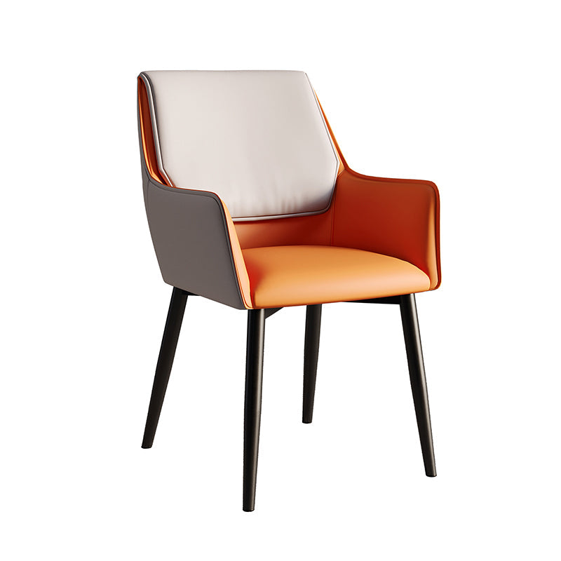 Home Contemporary Arm Chair Parsons Back Metal Dining Room Chair with Cushion Clearhalo ' kitchen&dining_furn' 'Dining Chairs' 'Dining Tables & Seating' 'dining_chair' 'furn' 'furn_dining_chair' 'Furniture' 'furniture_dining_chair' 'Kitchen & Dining Furniture' 'kitchen' 3724638