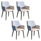 Home Contemporary Arm Chair Parsons Back Metal Dining Room Chair with Cushion Off-White 4 Piece Set Clearhalo ' kitchen&dining_furn' 'Dining Chairs' 'Dining Tables & Seating' 'dining_chair' 'furn' 'furn_dining_chair' 'Furniture' 'furniture_dining_chair' 'Kitchen & Dining Furniture' 'kitchen' 3724640