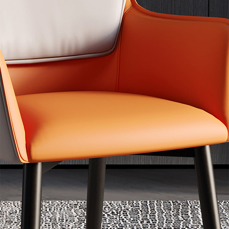 Home Contemporary Arm Chair Parsons Back Metal Dining Room Chair with Cushion Clearhalo ' kitchen&dining_furn' 'Dining Chairs' 'Dining Tables & Seating' 'dining_chair' 'furn' 'furn_dining_chair' 'Furniture' 'furniture_dining_chair' 'Kitchen & Dining Furniture' 'kitchen' 3724644