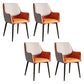 Home Contemporary Arm Chair Parsons Back Metal Dining Room Chair with Cushion Orange 4 Piece Set Clearhalo ' kitchen&dining_furn' 'Dining Chairs' 'Dining Tables & Seating' 'dining_chair' 'furn' 'furn_dining_chair' 'Furniture' 'furniture_dining_chair' 'Kitchen & Dining Furniture' 'kitchen' 3724645