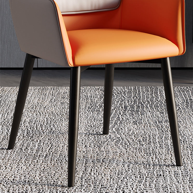 Home Contemporary Arm Chair Parsons Back Metal Dining Room Chair with Cushion Clearhalo ' kitchen&dining_furn' 'Dining Chairs' 'Dining Tables & Seating' 'dining_chair' 'furn' 'furn_dining_chair' 'Furniture' 'furniture_dining_chair' 'Kitchen & Dining Furniture' 'kitchen' 3724646