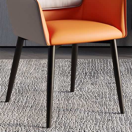 Home Contemporary Arm Chair Parsons Back Metal Dining Room Chair with Cushion Clearhalo ' kitchen&dining_furn' 'Dining Chairs' 'Dining Tables & Seating' 'dining_chair' 'furn' 'furn_dining_chair' 'Furniture' 'furniture_dining_chair' 'Kitchen & Dining Furniture' 'kitchen' 3724646