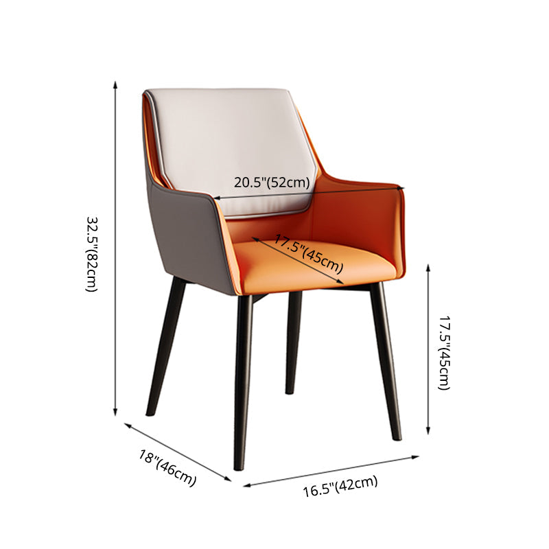 Home Contemporary Arm Chair Parsons Back Metal Dining Room Chair with Cushion Clearhalo ' kitchen&dining_furn' 'Dining Chairs' 'Dining Tables & Seating' 'dining_chair' 'furn' 'furn_dining_chair' 'Furniture' 'furniture_dining_chair' 'Kitchen & Dining Furniture' 'kitchen' 3724648
