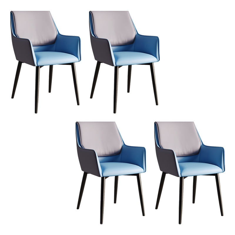 Home Contemporary Arm Chair Parsons Back Metal Dining Room Chair with Cushion Blue 4 Piece Set Clearhalo ' kitchen&dining_furn' 'Dining Chairs' 'Dining Tables & Seating' 'dining_chair' 'furn' 'furn_dining_chair' 'Furniture' 'furniture_dining_chair' 'Kitchen & Dining Furniture' 'kitchen' 3724651