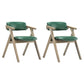 Foldable Dining Arm Chair Open Back Upholstered Armchair with Wood Legs Blackish Green 2 Piece Set Natural Wood Clearhalo ' kitchen&dining_furn' 'Dining Chairs' 'Dining Tables & Seating' 'dining_chair' 'furn' 'furn_dining_chair' 'Furniture' 'furniture_dining_chair' 'Kitchen & Dining Furniture' 'kitchen' 3724656