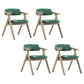Foldable Dining Arm Chair Open Back Upholstered Armchair with Wood Legs Blackish Green 4 Piece Set Natural Wood Clearhalo ' kitchen&dining_furn' 'Dining Chairs' 'Dining Tables & Seating' 'dining_chair' 'furn' 'furn_dining_chair' 'Furniture' 'furniture_dining_chair' 'Kitchen & Dining Furniture' 'kitchen' 3724658