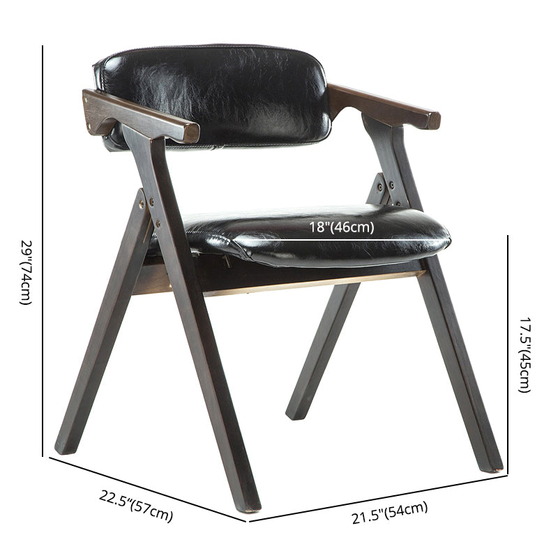 Foldable Dining Arm Chair Open Back Upholstered Armchair with Wood Legs Clearhalo ' kitchen&dining_furn' 'Dining Chairs' 'Dining Tables & Seating' 'dining_chair' 'furn' 'furn_dining_chair' 'Furniture' 'furniture_dining_chair' 'Kitchen & Dining Furniture' 'kitchen' 3724666