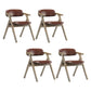 Foldable Dining Arm Chair Open Back Upholstered Armchair with Wood Legs Brown 4 Piece Set Natural Wood Clearhalo ' kitchen&dining_furn' 'Dining Chairs' 'Dining Tables & Seating' 'dining_chair' 'furn' 'furn_dining_chair' 'Furniture' 'furniture_dining_chair' 'Kitchen & Dining Furniture' 'kitchen' 3724669