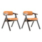 Foldable Dining Arm Chair Open Back Upholstered Armchair with Wood Legs Yellow-Brown 2 Piece Set Walnut Clearhalo ' kitchen&dining_furn' 'Dining Chairs' 'Dining Tables & Seating' 'dining_chair' 'furn' 'furn_dining_chair' 'Furniture' 'furniture_dining_chair' 'Kitchen & Dining Furniture' 'kitchen' 3724677