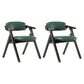 Foldable Dining Arm Chair Open Back Upholstered Armchair with Wood Legs Blackish Green 2 Piece Set Walnut Clearhalo ' kitchen&dining_furn' 'Dining Chairs' 'Dining Tables & Seating' 'dining_chair' 'furn' 'furn_dining_chair' 'Furniture' 'furniture_dining_chair' 'Kitchen & Dining Furniture' 'kitchen' 3724680