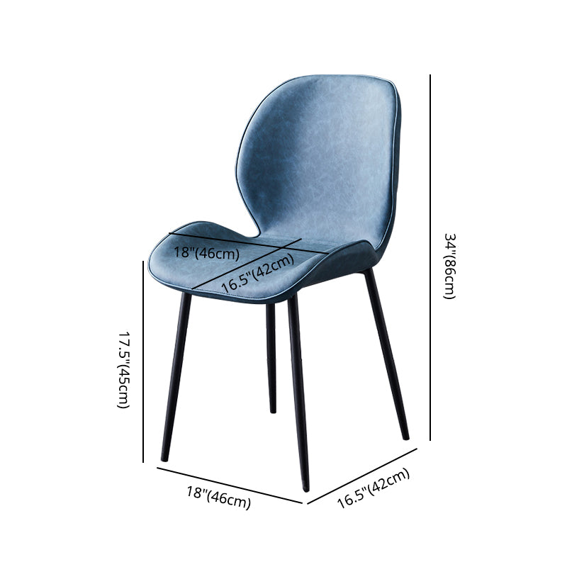 Home Scandinavian Side Chair Solid Back Metal Upholstered Dining Room Chair Clearhalo ' kitchen&dining_furn' 'Dining Chairs' 'Dining Tables & Seating' 'dining_chair' 'furn' 'furn_dining_chair' 'Furniture' 'furniture_dining_chair' 'Kitchen & Dining Furniture' 'kitchen' 3724695