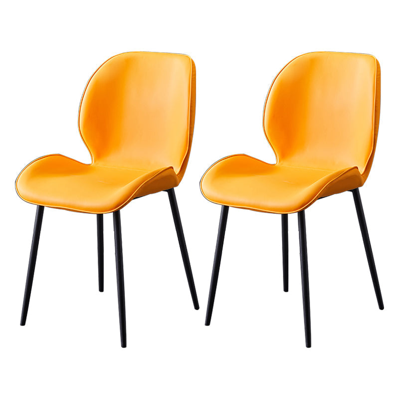 Home Scandinavian Side Chair Solid Back Metal Upholstered Dining Room Chair Ginger 2 Piece Set Clearhalo ' kitchen&dining_furn' 'Dining Chairs' 'Dining Tables & Seating' 'dining_chair' 'furn' 'furn_dining_chair' 'Furniture' 'furniture_dining_chair' 'Kitchen & Dining Furniture' 'kitchen' 3724702