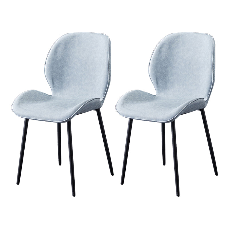 Home Scandinavian Side Chair Solid Back Metal Upholstered Dining Room Chair Sky Blue 2 Piece Set Clearhalo ' kitchen&dining_furn' 'Dining Chairs' 'Dining Tables & Seating' 'dining_chair' 'furn' 'furn_dining_chair' 'Furniture' 'furniture_dining_chair' 'Kitchen & Dining Furniture' 'kitchen' 3724722