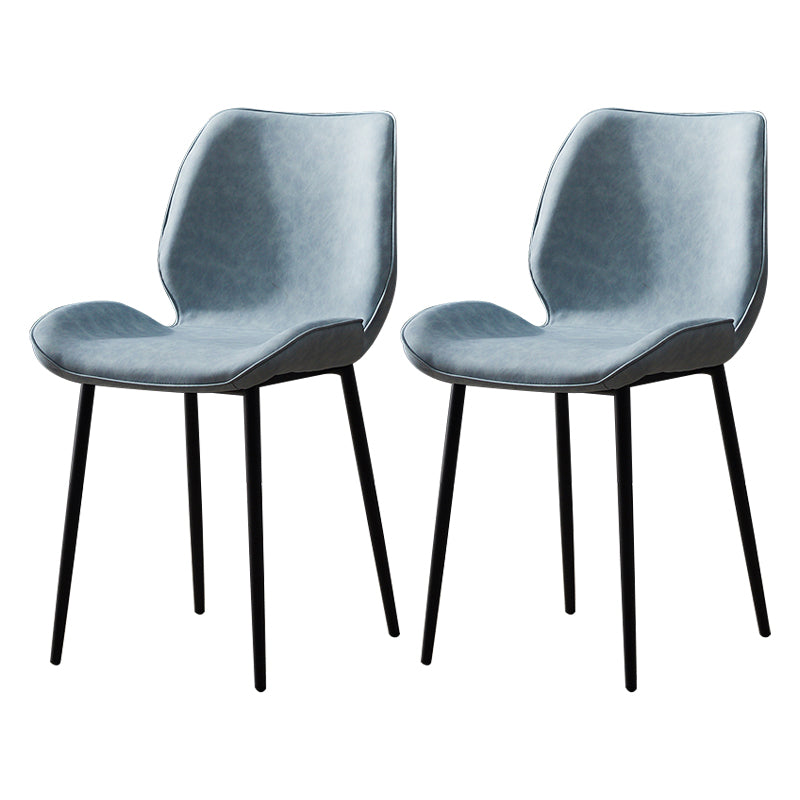 Home Scandinavian Side Chair Solid Back Metal Upholstered Dining Room Chair Light Blue 2 Piece Set Clearhalo ' kitchen&dining_furn' 'Dining Chairs' 'Dining Tables & Seating' 'dining_chair' 'furn' 'furn_dining_chair' 'Furniture' 'furniture_dining_chair' 'Kitchen & Dining Furniture' 'kitchen' 3724725