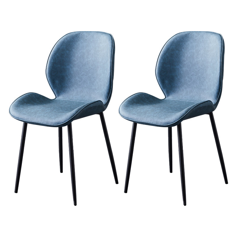 Home Scandinavian Side Chair Solid Back Metal Upholstered Dining Room Chair Royal Blue 2 Piece Set Clearhalo ' kitchen&dining_furn' 'Dining Chairs' 'Dining Tables & Seating' 'dining_chair' 'furn' 'furn_dining_chair' 'Furniture' 'furniture_dining_chair' 'Kitchen & Dining Furniture' 'kitchen' 3724731