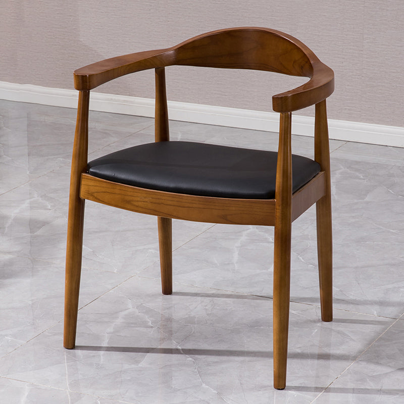 Traditional Style Solid Wood Chairs Kitchen Dining Open Back Side Chair Deep Tan 1 Piece Clearhalo ' kitchen&dining_furn' 'Dining Chairs' 'Dining Tables & Seating' 'dining_chair' 'furn' 'furn_dining_chair' 'Furniture' 'furniture_dining_chair' 'Kitchen & Dining Furniture' 'kitchen' 3724748