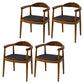 Traditional Style Solid Wood Chairs Kitchen Dining Open Back Side Chair Deep Tan 4 Piece Set Clearhalo ' kitchen&dining_furn' 'Dining Chairs' 'Dining Tables & Seating' 'dining_chair' 'furn' 'furn_dining_chair' 'Furniture' 'furniture_dining_chair' 'Kitchen & Dining Furniture' 'kitchen' 3724750