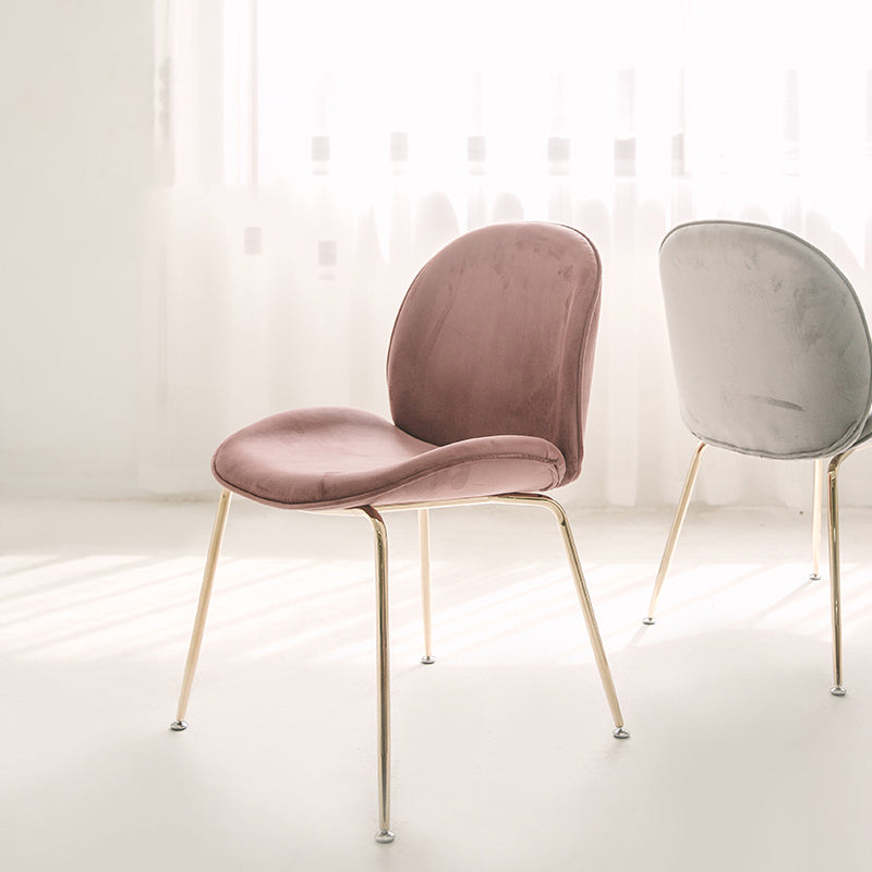 Nordic Glam Style Dining Chair Armless Home Side Chair with Metal Legs Clearhalo ' kitchen&dining_furn' 'Dining Chairs' 'Dining Tables & Seating' 'dining_chair' 'furn' 'furn_dining_chair' 'Furniture' 'furniture_dining_chair' 'Kitchen & Dining Furniture' 'kitchen' 3724763