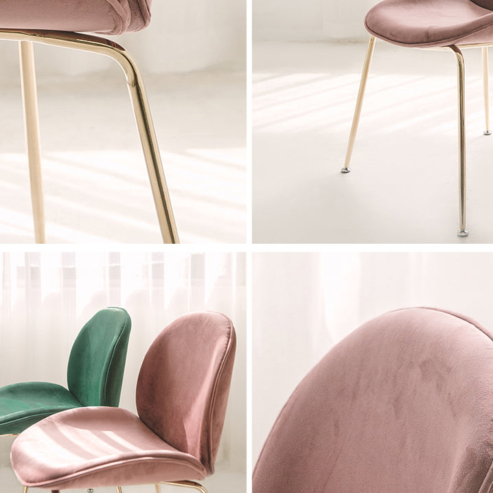 Nordic Glam Style Dining Chair Armless Home Side Chair with Metal Legs Clearhalo ' kitchen&dining_furn' 'Dining Chairs' 'Dining Tables & Seating' 'dining_chair' 'furn' 'furn_dining_chair' 'Furniture' 'furniture_dining_chair' 'Kitchen & Dining Furniture' 'kitchen' 3724766