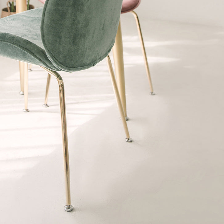 Nordic Glam Style Dining Chair Armless Home Side Chair with Metal Legs Clearhalo ' kitchen&dining_furn' 'Dining Chairs' 'Dining Tables & Seating' 'dining_chair' 'furn' 'furn_dining_chair' 'Furniture' 'furniture_dining_chair' 'Kitchen & Dining Furniture' 'kitchen' 3724775