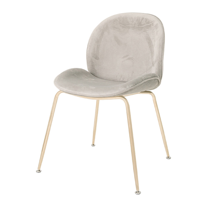 Nordic Glam Style Dining Chair Armless Home Side Chair with Metal Legs Light Gray 1 Piece Clearhalo ' kitchen&dining_furn' 'Dining Chairs' 'Dining Tables & Seating' 'dining_chair' 'furn' 'furn_dining_chair' 'Furniture' 'furniture_dining_chair' 'Kitchen & Dining Furniture' 'kitchen' 3724779