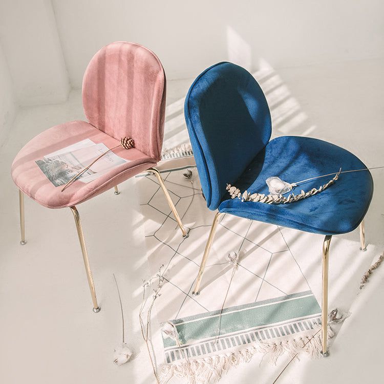 Nordic Glam Style Dining Chair Armless Home Side Chair with Metal Legs Clearhalo ' kitchen&dining_furn' 'Dining Chairs' 'Dining Tables & Seating' 'dining_chair' 'furn' 'furn_dining_chair' 'Furniture' 'furniture_dining_chair' 'Kitchen & Dining Furniture' 'kitchen' 3724784