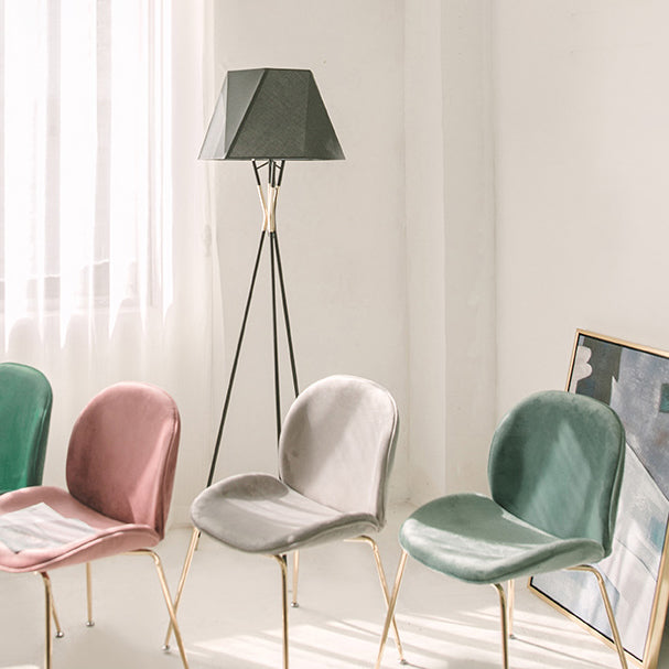 Nordic Glam Style Dining Chair Armless Home Side Chair with Metal Legs Clearhalo ' kitchen&dining_furn' 'Dining Chairs' 'Dining Tables & Seating' 'dining_chair' 'furn' 'furn_dining_chair' 'Furniture' 'furniture_dining_chair' 'Kitchen & Dining Furniture' 'kitchen' 3724788