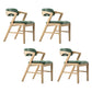 PU Leather Upholstered Dining Armchair Open Back Arm Chair with Wood Legs Blackish Green 4 Piece Set Natural Wood Clearhalo ' kitchen&dining_furn' 'Dining Chairs' 'Dining Tables & Seating' 'dining_chair' 'furn' 'furn_dining_chair' 'Furniture' 'furniture_dining_chair' 'Kitchen & Dining Furniture' 'kitchen' 3724796